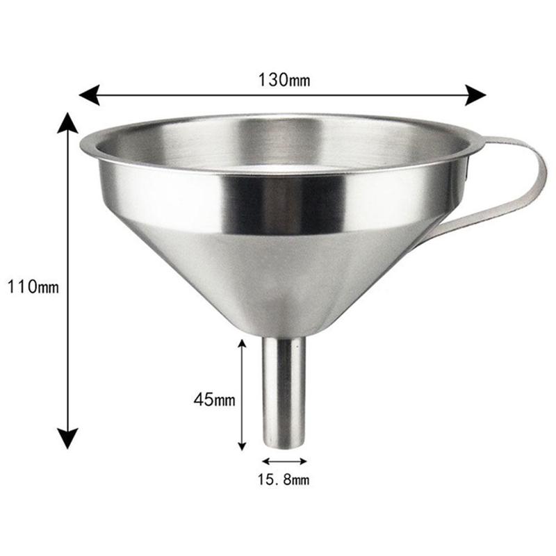 Stainless Steel Funnel Kitchen Oil Liquid Funnel Metal Funnel with Detachable Filter Wide Mouth Funnel for Canning Kitchen Tools