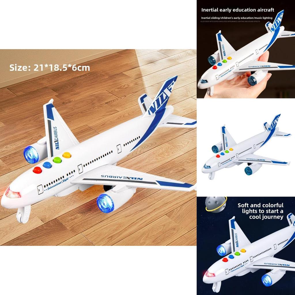 Plastic Inertia Airplane Toy With Light Sound And Story Function For Visual And Sensory Skills