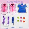 Juguete de Juego de Atar Zapatos de Madera con Diversión DIY para Niños Juego Educativo