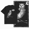 100 Cotton Retro Owl Graphic Printed Unisex Tshirt Black Big Size Cotton Unique Vintage Tshirt Cool Tshirt Novety Tee Shirt G32