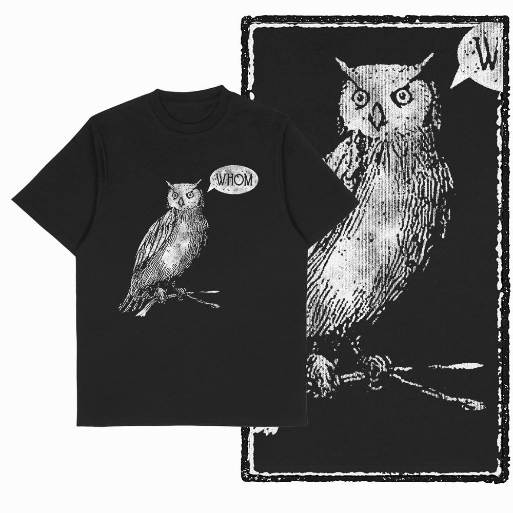 100 Cotton Retro Owl Graphic Printed Unisex Tshirt Black Big Size Cotton Unique Vintage Tshirt Cool Tshirt Novety Tee Shirt G32