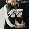 Men's board shoes spring and autumn new thick-soled retro black casual shoes men's breathable low-top flat-soled trendy men's shoes