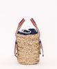 Cuco Damen gemustert mit Bandgriff x Korbtasche aus Seegras, Marineblau (094)