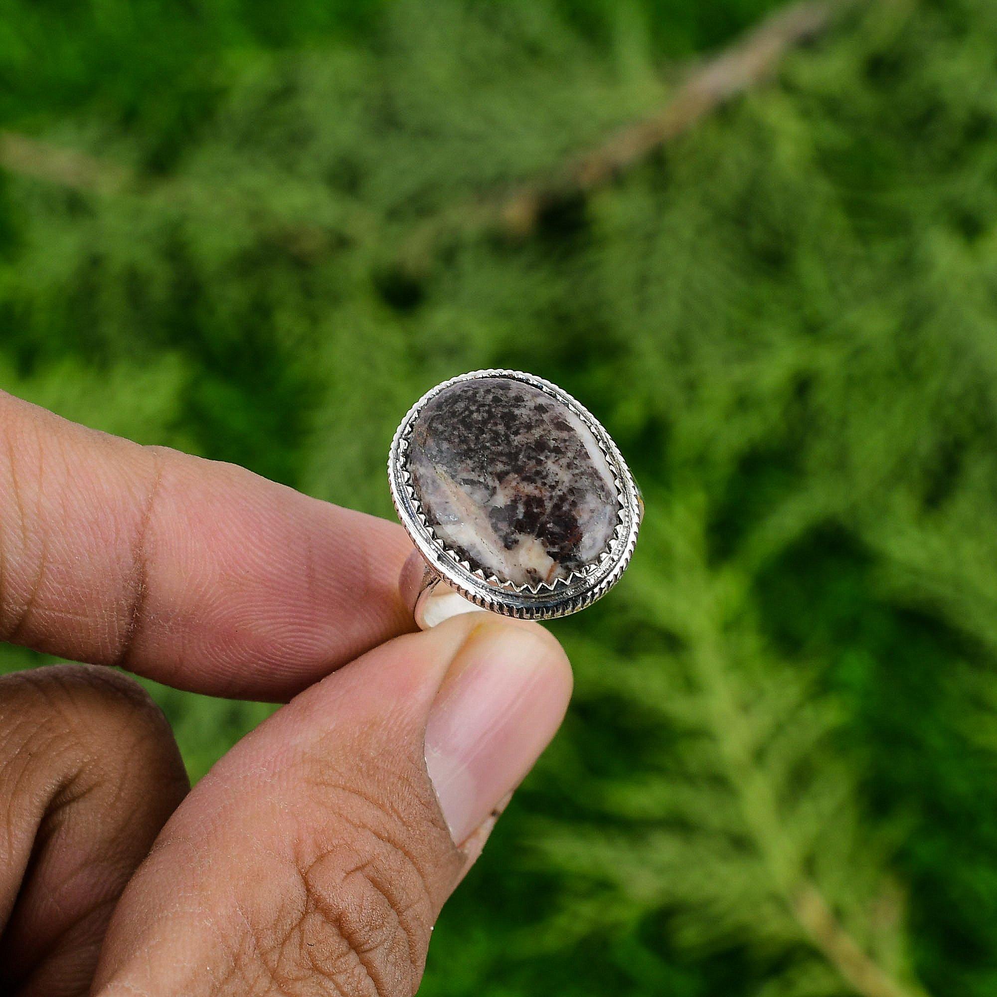 

Распродажа ко Дню матери Кольцо-обещание из стерлингового серебра 925 пробы с натуральной кокосовой яшмой Adjustable