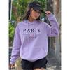 PARIS Graphic Letter Hoodies Women's Hooded Sweatshirt Pullover Top Aesthetic Y2K Street Sport Clothing Woman Hoodie PINK BLACK