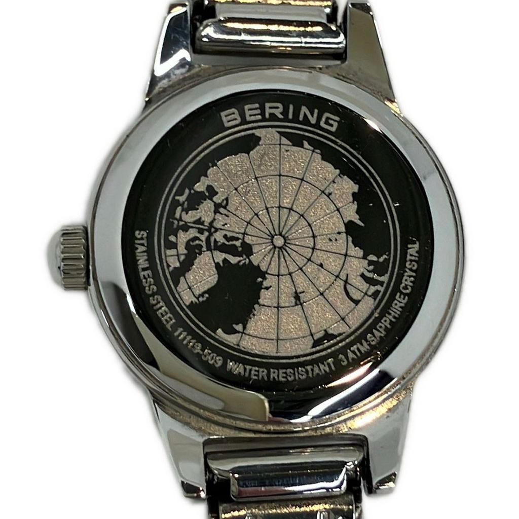 Used Bering Watch Changes Leather&Mesh 11119-509 Quartz Black Ladies BERING