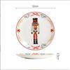 Christmas Ceramic Dinner Santa Christmas Tree Round Plate Dessert Dish Flat Dinner Plate Easy To Clean Home Snack Western Plates