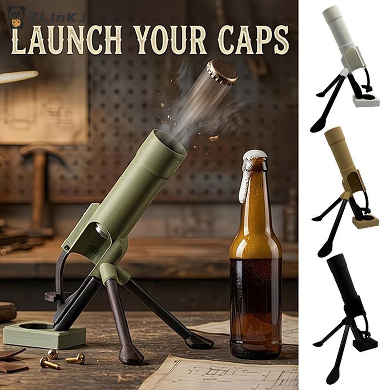 Automatic Mortar Beer Bottle Opener Hands Free Design Press Type for Home Party Bar Decor Easily Remove Caps