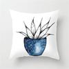 45x45cm Ins Blue Flower Marble Polyester Pillowcase Leaves Geometric Patchwork Cushion Cover Chair Living Room Home Decoration