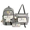Zaino1011 zaino scuola media ragazze studenti liceo carino piccolo fresco scozzese zaino casual grande capacità set da tre pezzi