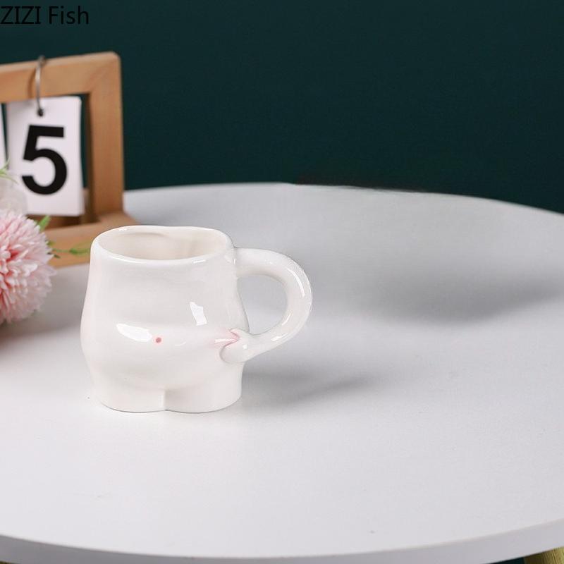 BRCute Ceramic Mug Creative Belly Pinching Coffee Cup Daily Home Breakfast Milk Cup Office Staff Afternoon Tea Mugs Coffee CupsEY