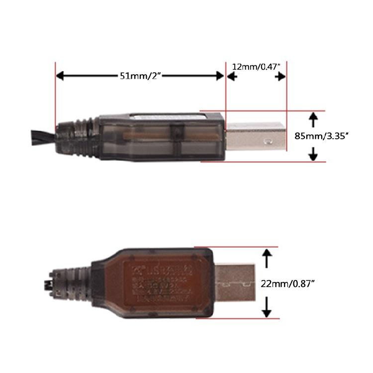9.6V 200mA NiMh/NiCd Battery USB Charger Packs SM 2P Plug USB Charging Cable