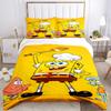 Spongebob Adventure Print 3Pcs Bedding Setduvet Cover With 2 Bedropillowcase Home Birthday Gift