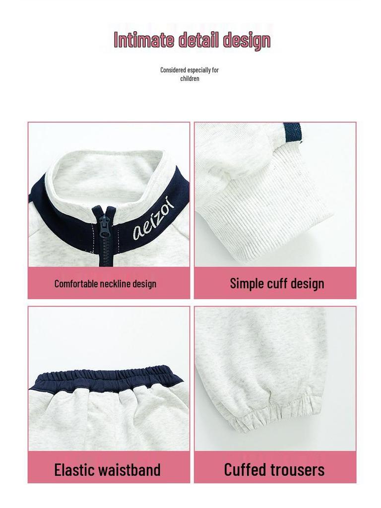 Mädchen Frühling und Herbst 2025 Mode Zip-Up Sportbekleidung Set - Zweiteilig für kleine Mädchen