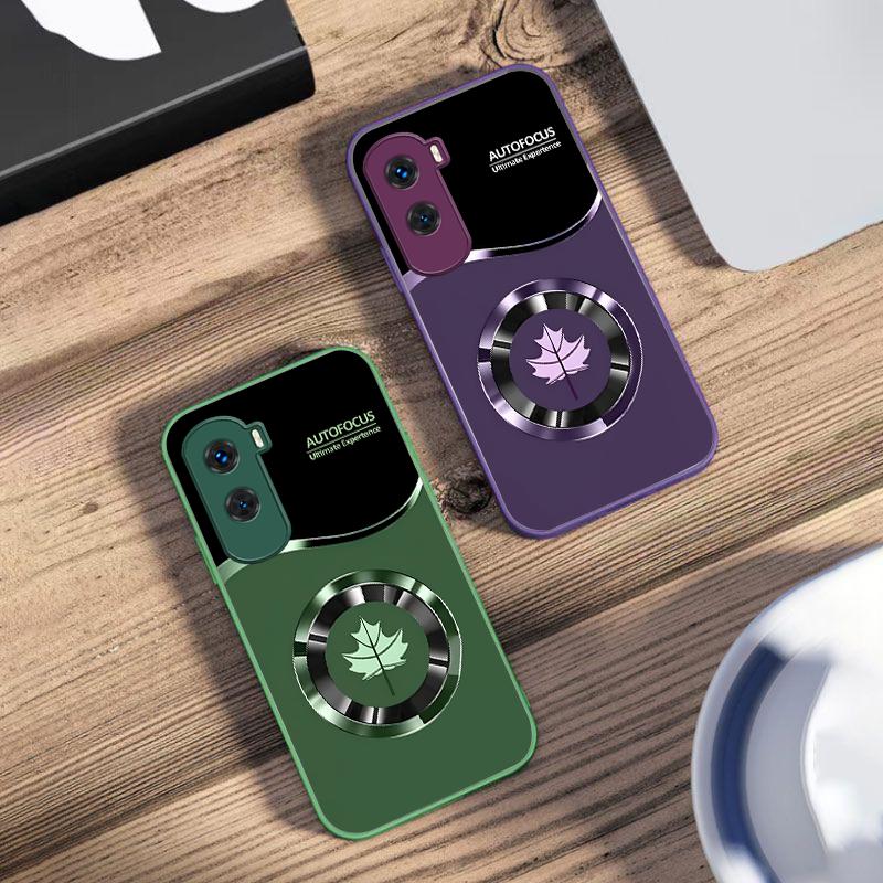 Kreis Ahornblatt Grün Für Honor 200 90 8X 9X Pro Lite P50 P40 Nova 10 11i P60 Magic4 6 Mate 20 50 Gehärtetes Glas Handyhülle