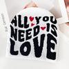 Color Simple Blocked Letter And Heart Pattern Women Casual Warm Hat Knitted