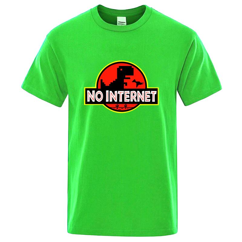 Men's High Quality100% Cotton Funny Dinosaur Print Summer T Shirt Loose O-neck  For Men Tshirt Short Sleeve T-shirt Male Tee Top