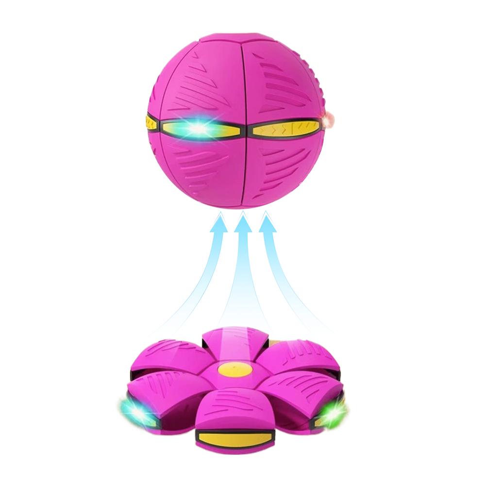 Deformable Flying Disc Ball Led Pet Toy Interactive Elastic Jumping Sphere Toy For Dogs Outdoor Training Exercise Fetch Play