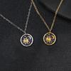 Vintage Halskette Bohemian Sonne Mond Anhänger Halskette Damen Legierung Schlüsselbein Kette Sommer Boho Damen Mode Schmuck Zubehör