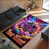 Fire Truck Theme Crystal Velvet Rug Personalized Custom Name Text Soft Floor Mat Home Decor