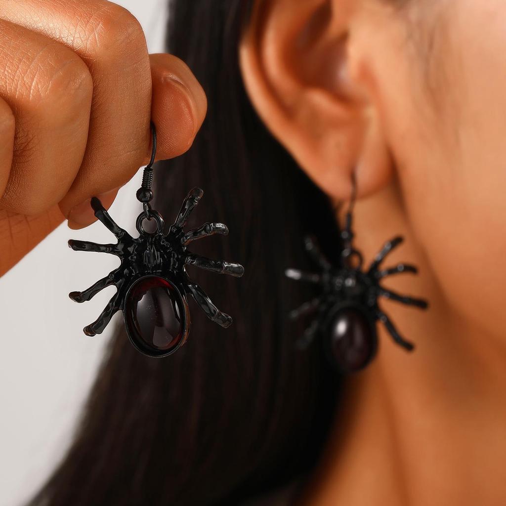 New Gothic Bat Spider Pendant Earrings for Women - Dark Halloween Jewelry