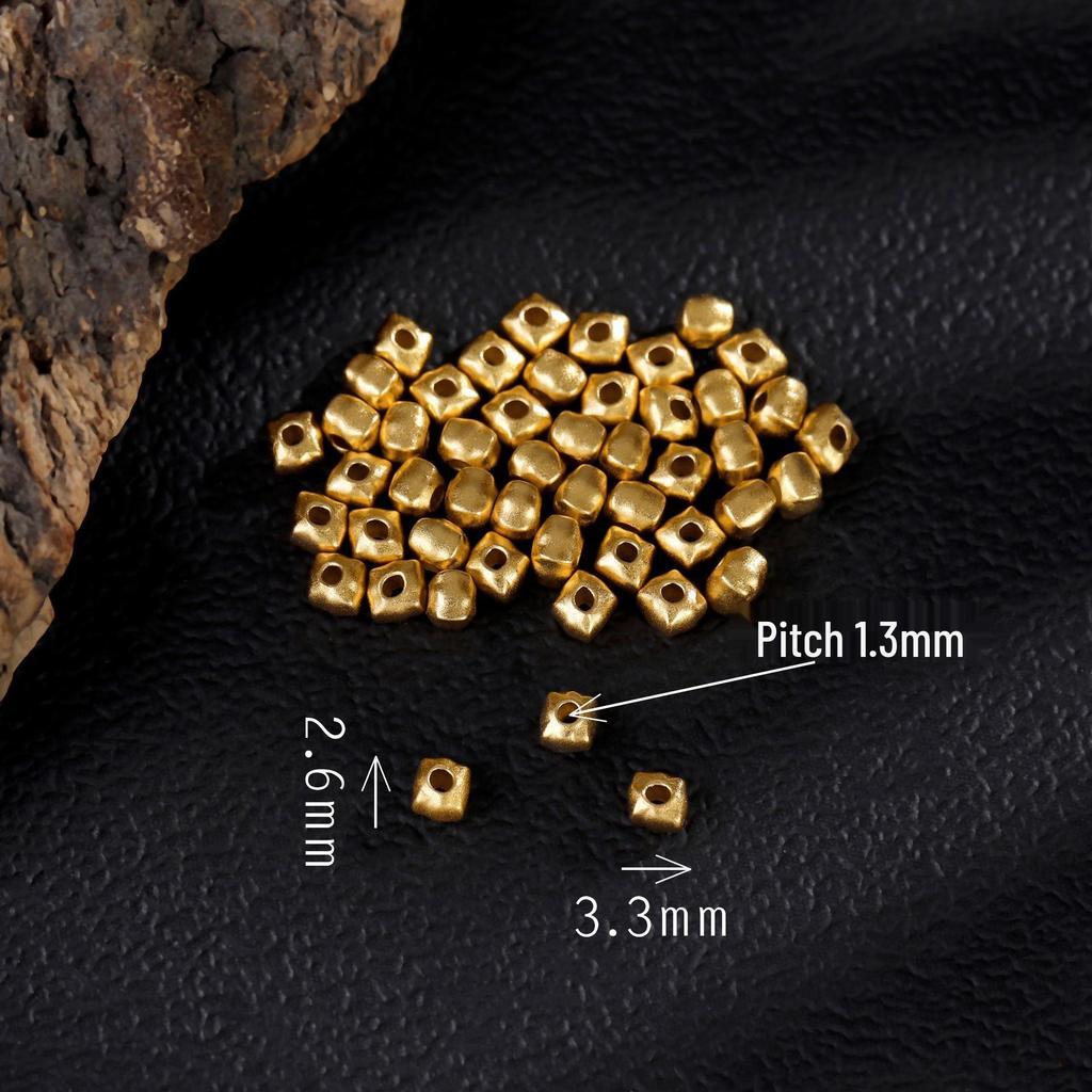 Argent Sterling S925 avec Perles Espacement Plaqué Or 24K pour Bijoux DIY