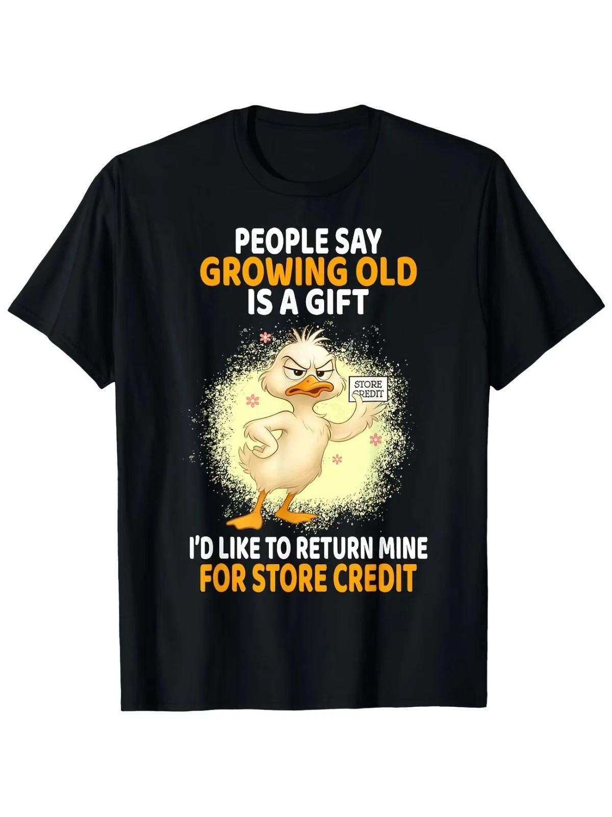 Angry Duck Shirt Funny Aging Quote Retro Animal Graphic Tee Gift Shirt 4XL
