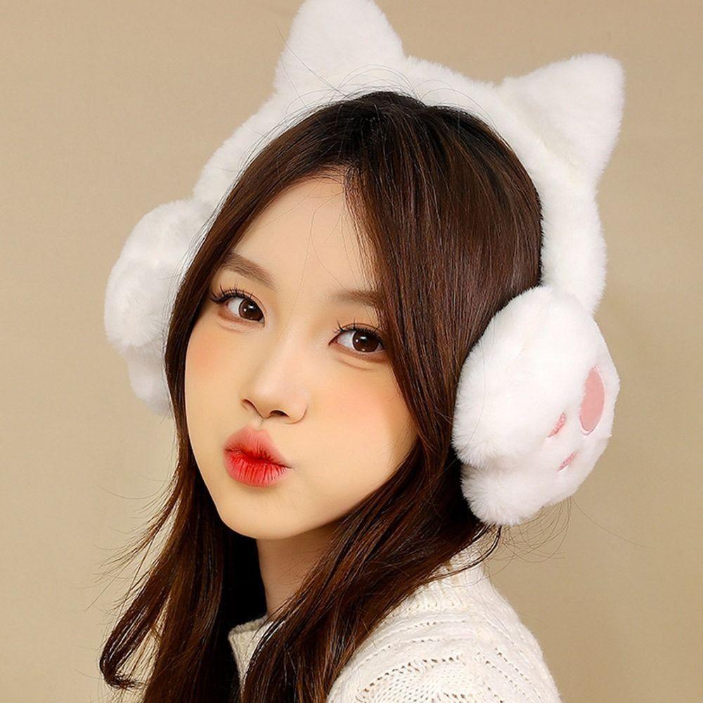 Thickened Plush Plush Ear Cover Cartoon Ear Protection Accessories Cat Claw Earmuffs  Outdoors