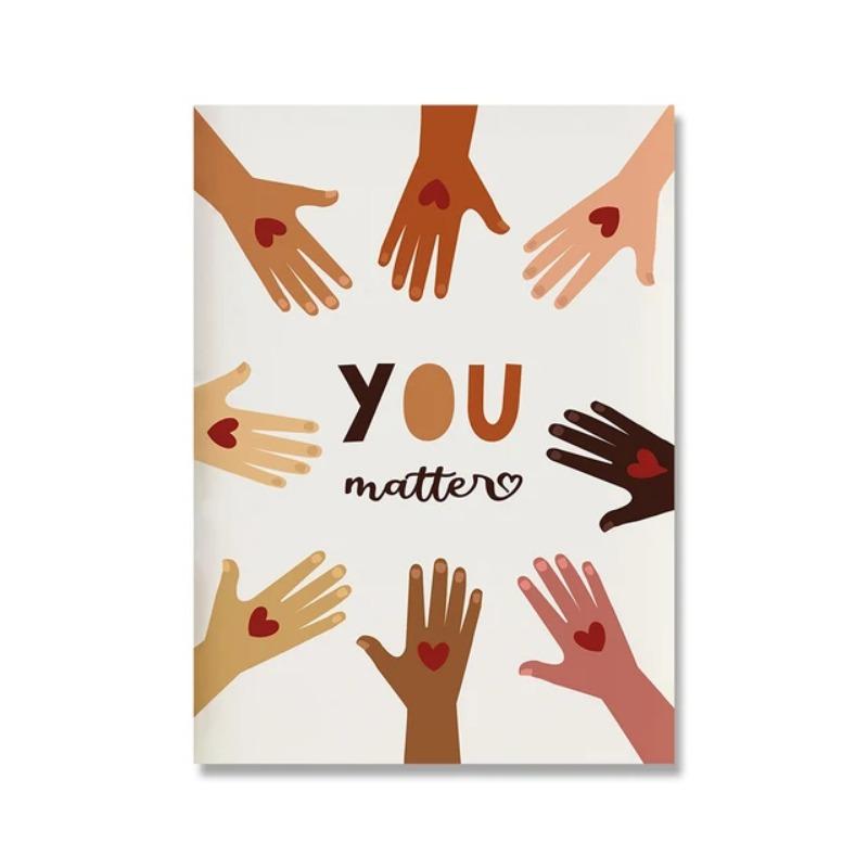 Love Hands Canvas Art Prints  Human Equality  Diversity Poster Wall Art for Friendship Nordic Nursery Home Decoration  Modern In