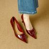 Not tired feet high heels 2026 spring French patent leather solid color sexy pointed thin heel light mouth single shoes