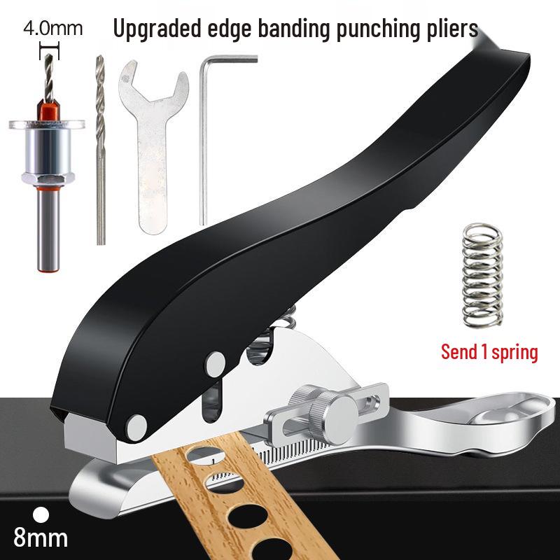 Woodworking Edge Banding Hole Punchers & Angle Pliers with Countersink Drill Bits & Manual Hole Punch Machines