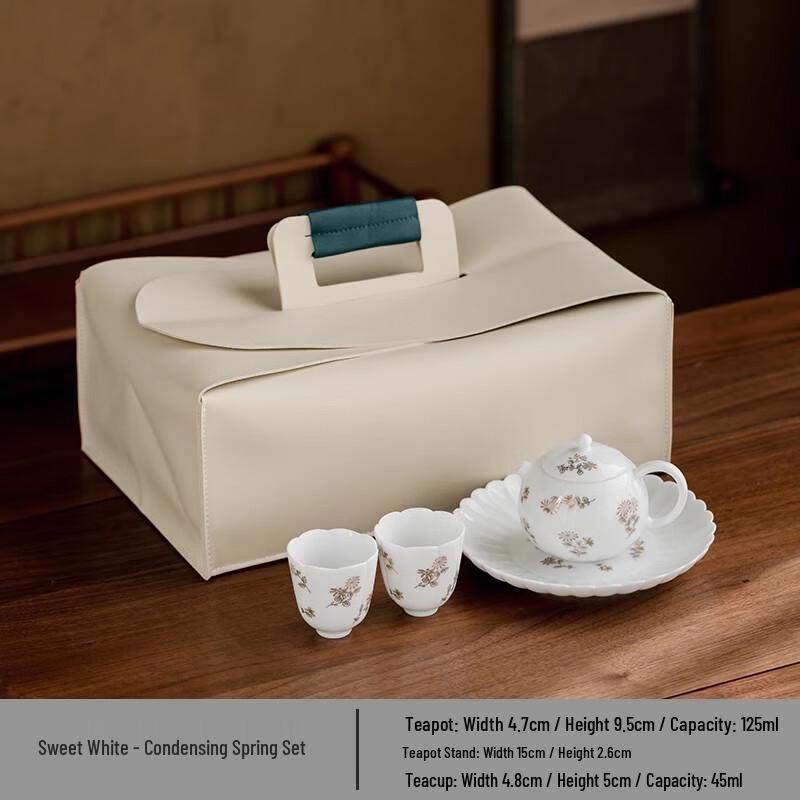 Lainuo Sweet White Spring Tea Set with Storage Bag
