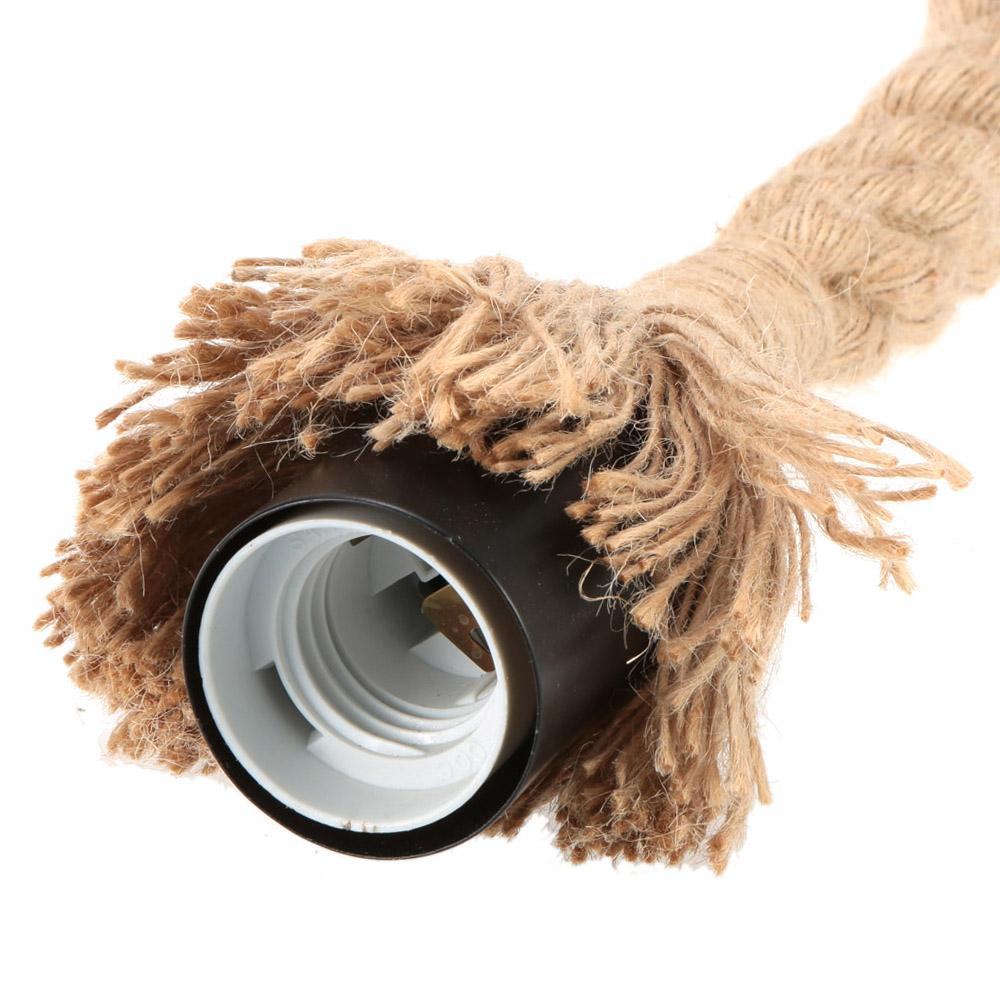 Lixada 50cm AC220V E27 Einköpfige Vintage Hanfseil Hänge-Pendel Deckenleuchte Lampe Industriell