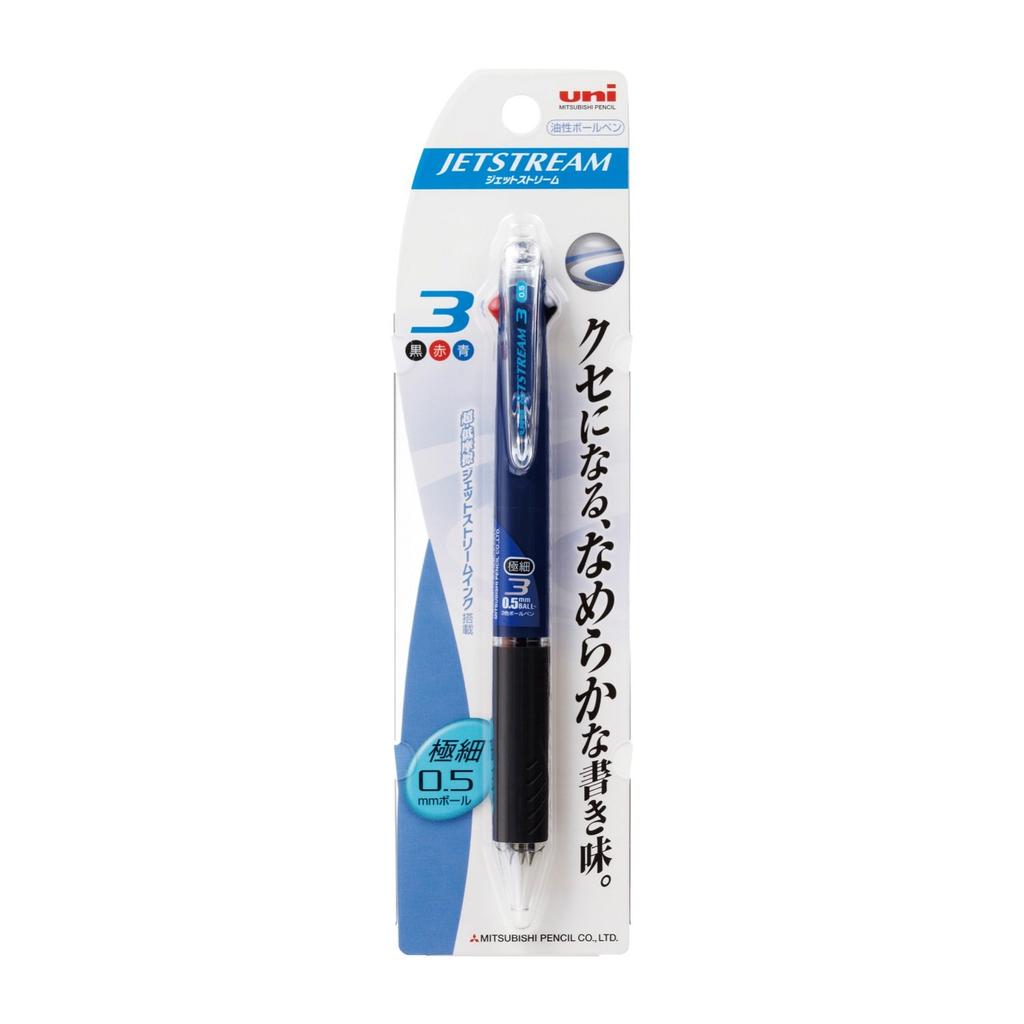 Mitsubishi Pencil Jetstream Ballpoint Easy To 0.5mm 3-Color Pen, Navy, Write, SXE3400051P.9