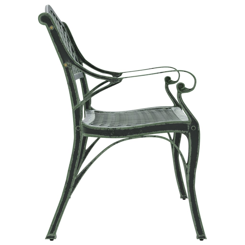 Vidaxl Garden Bench, 102 Cm, Cast Aluminum, Green