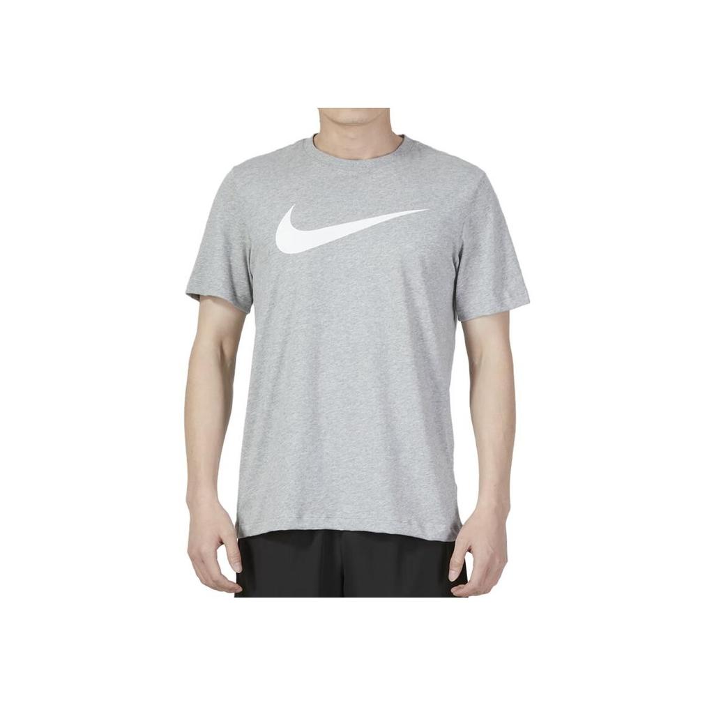 Nike Solid Color Logo Crew Neck T-Shirt Men Tops Light-Grey DC5095-063