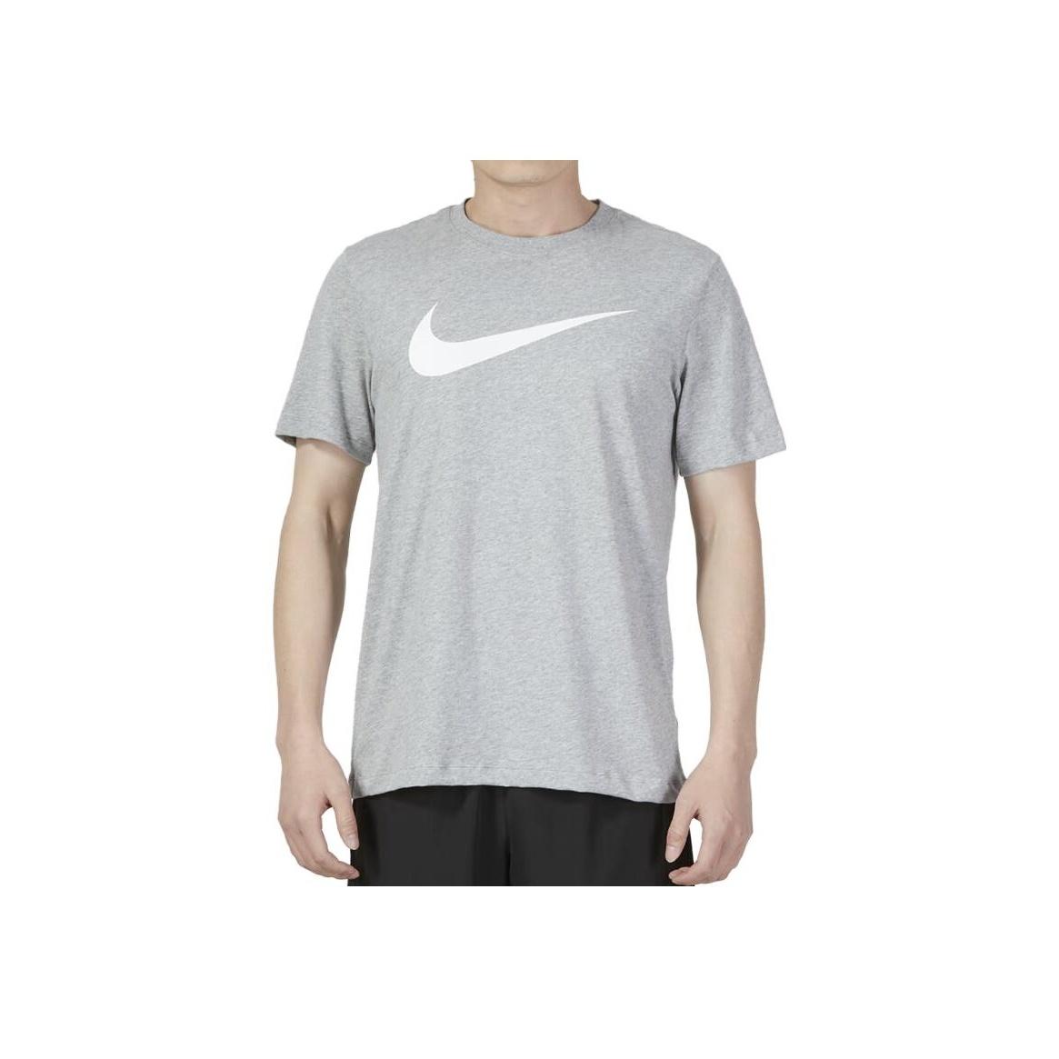 

Мужская футболка с круглым вырезом Nike Solid Color Logo, светло-серая DC5095-063 M
