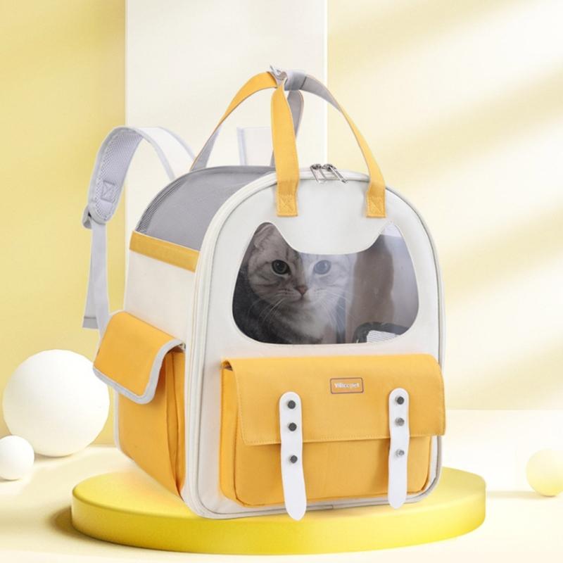 Dog Carrier Portable Cat Cage Four Season Cat Travel Bag Breathable Mesh Carrier Backpack Shoulder Bag Kitten Sling Bag