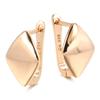 Glossy Dangle Earrings 585 Rose Gold Simple Square Earrings For Women High Quality Daily Fine Jewelry