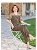 2026 Summer Outfit: Stylish Short-Sleeve Two-Piece Set for Middle-Aged and Elderly Women, Casually Elegant Chinese Style.