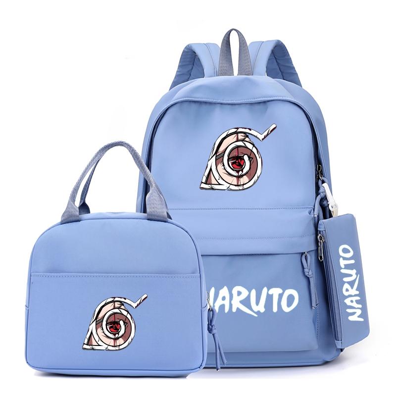 3Pcs/set Anime Naruto Backpack with Lunch Bag for Girl Boy Student Back To School Bookbag Schoolbag Men Women Leisure Travel Bag