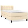 3130006 vidaXL Divan Bed with Mattress Cream 90x200 Cm Fabric