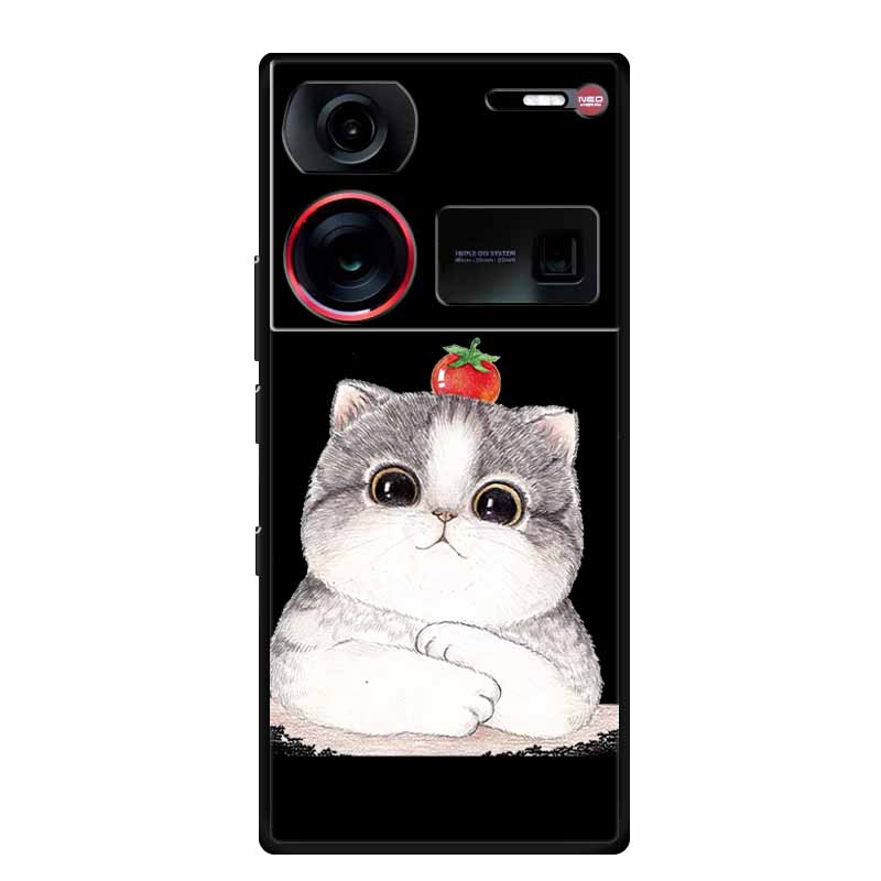 6.8" For ZTE Nubia Z60 Ultra Case Shockproof Black Silicone Soft Phone Case For ZTE Nubia Z60 Ultra Back Cover Case Cute Cartoon