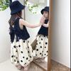 Children's Suit Summer Wear Thin Girls Butterfly Dew Back Vest Sleeveless Casual Pants Lantern Pants Wide Leg Pants Korean Two Piece Set