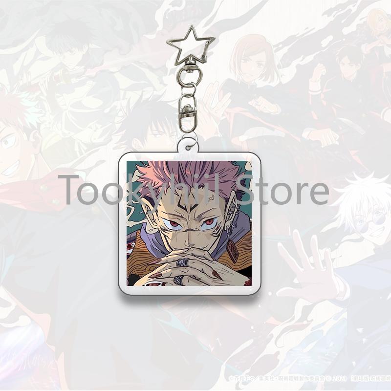 Gojo Satoru Square Keychain Boyfriend Exquisite Backpack Anime Figure Decorate Pendant Cartoon Itadori Yuji Collect Accessories