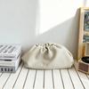 Celebrità di Internet Borsa a Pieghe Morbida in Pelle di Mucca a Forma di Raviolo Pochette Monocolore alla Moda Monospalla a Tracolla Cena Nuvola Femminile