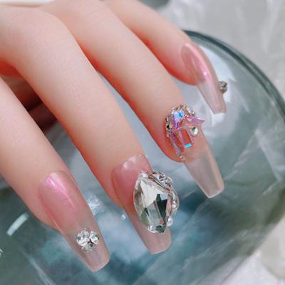 30 Stück Nagel-Strasssteine, transparent, spitz zulaufend, superglänzend, dreidimensionaler Anti-Fall-Effekt, DIY-Nagelkunst, Kunstkristall