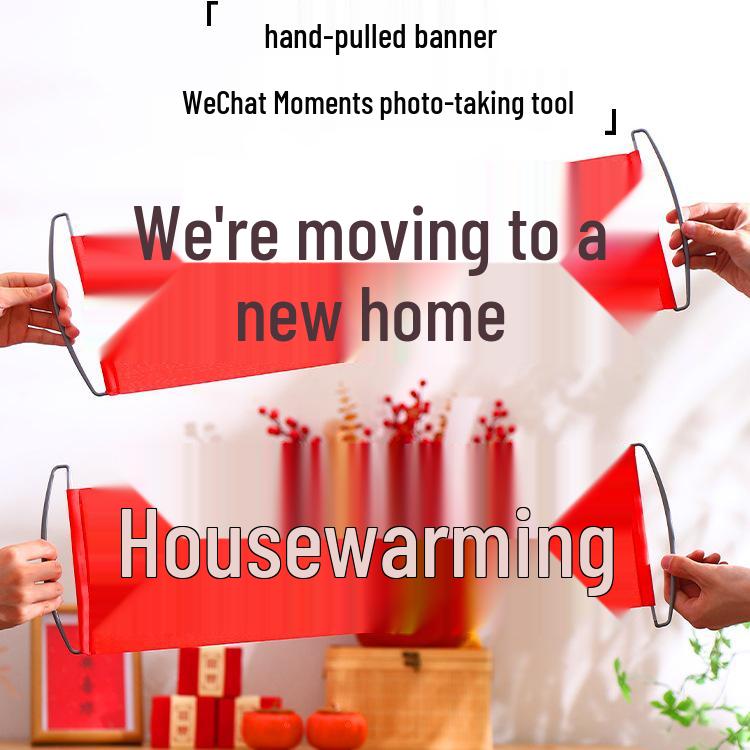 Housewarming Banner Set: New Home Decoration & Photo Props for Moving Ceremony Housewarming Joy (Hand-Pull Banner)