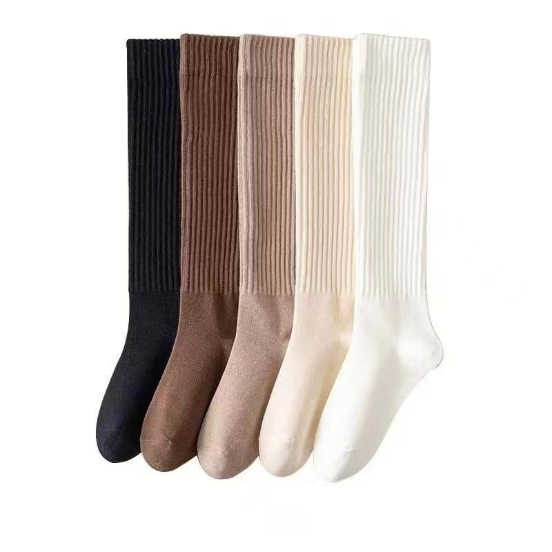 Calf Socks Autumn and Winter Stacked Socks Length Socks Double Needle Socks For Women