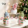 Warm White LED Hanging Decor Lighted Snowman Christmas Ornament with Knitted Hat, Light Cute Holiday Tabletop Pendant for Tree, Decorations Gift Kids